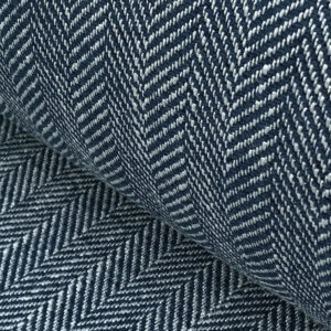 Upholstery Fabric Spey Herringbone - Indigo