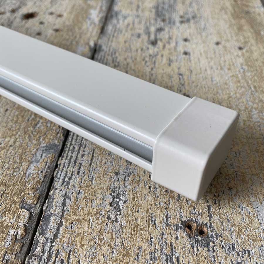 Straight Square Metal Curtain Track - Oyster