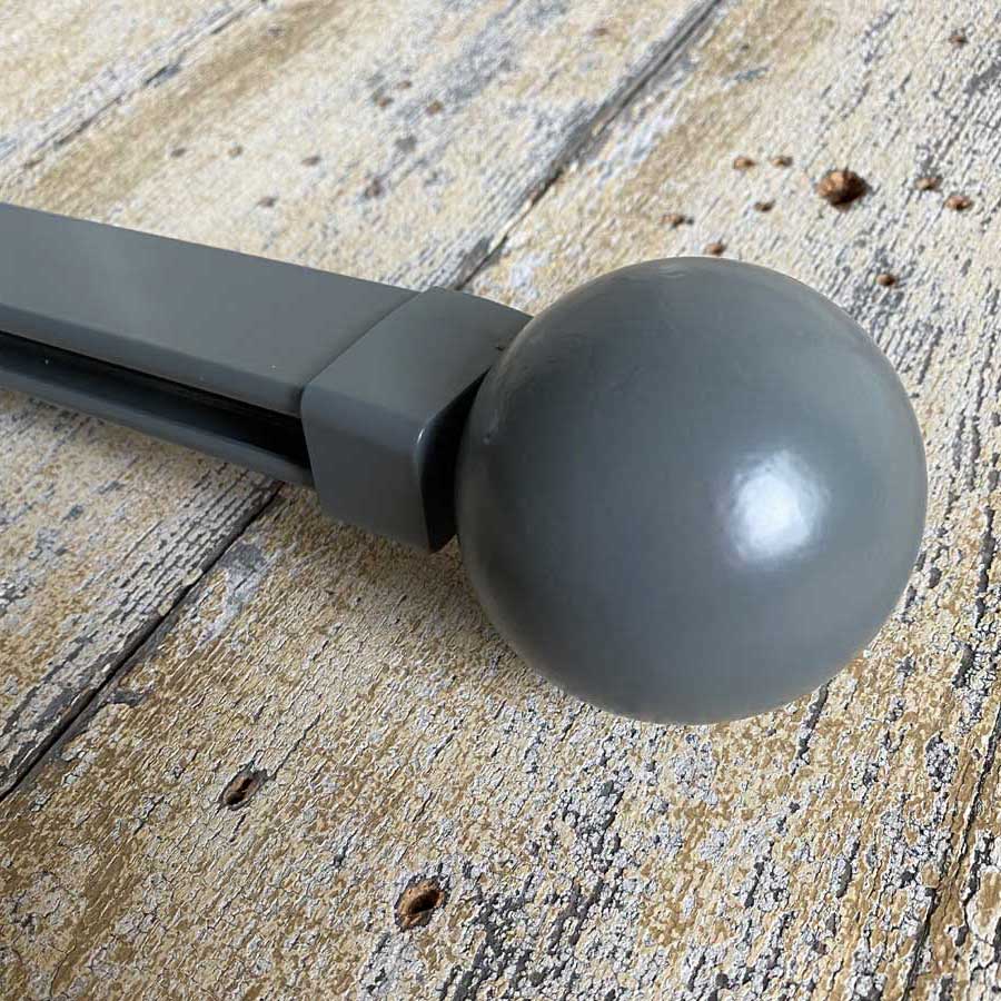 Straight Square Metal Curtain Track - Slate