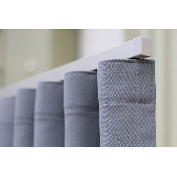 Straight Square Metal Curtain Track - White