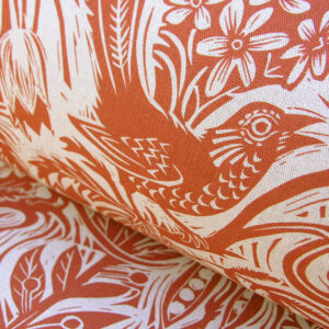 Mark Hearld Squirrel and Sunflower - Brick Red - Image 1