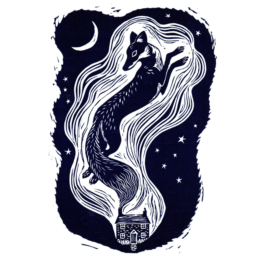 Lines and Lyrics Fox Print by Tamsin Abbott