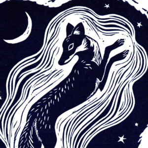 Lines and Lyrics Fox Print by Tamsin  Abbott - Image 4