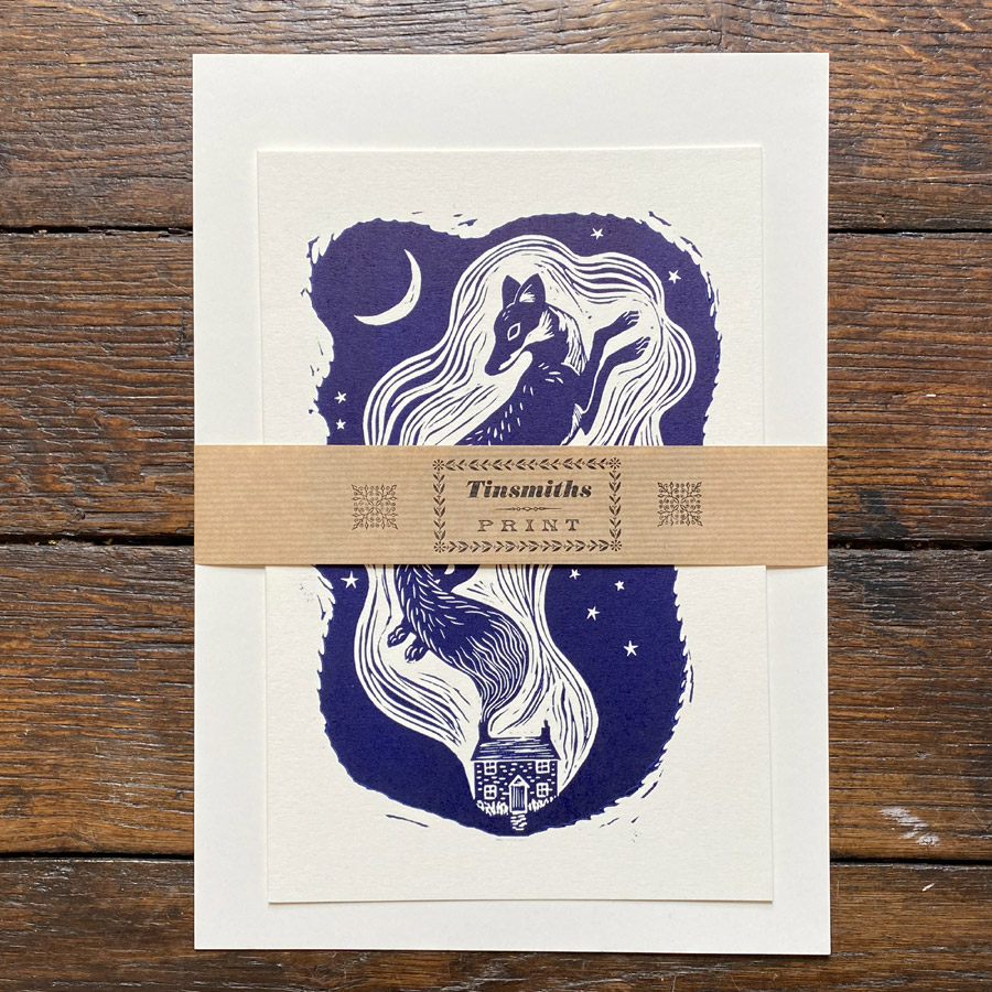 Lines and Lyrics Fox Print by Tamsin Abbott