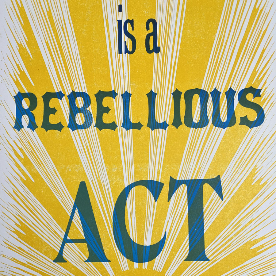 Joy Letterpress Poster by Tamsin Abbott