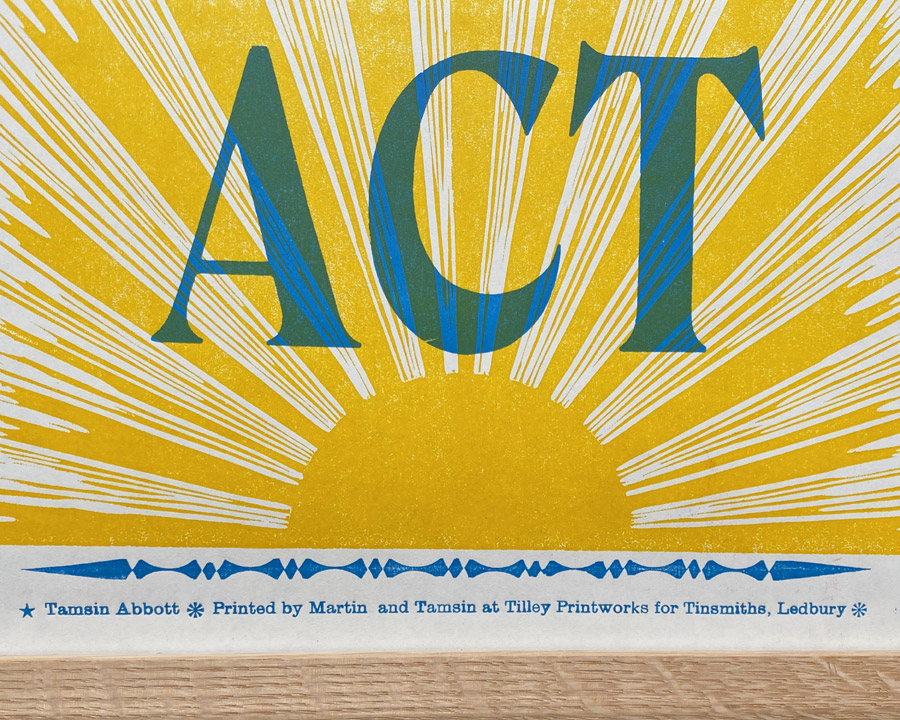 Joy Letterpress Poster by Tamsin Abbott