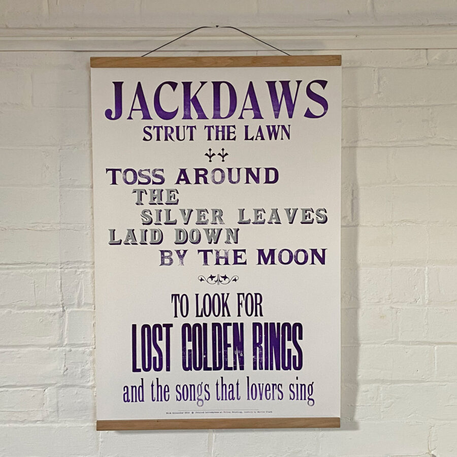 Jackdaw, Letterpress Poster