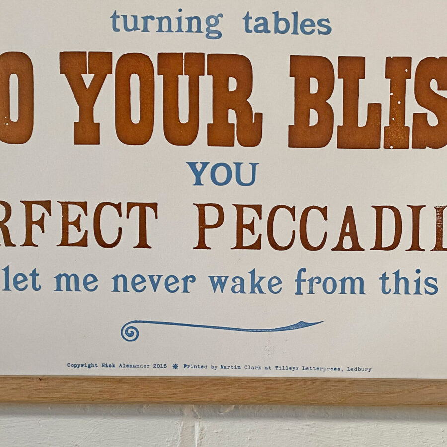 Peccadillo, Letterpress Poster