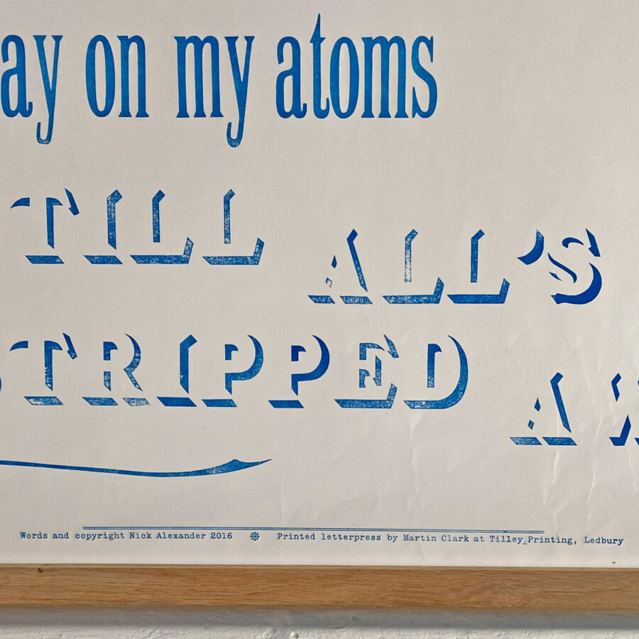 Take Me, Letterpress Poster