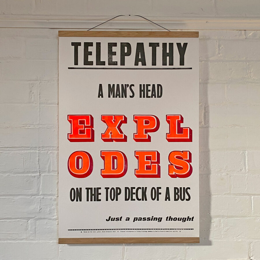 Telepathy, Letterpress Poster