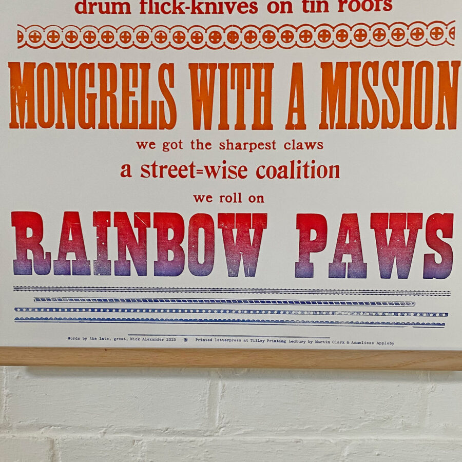 Alley Cats, Letterpress Poster