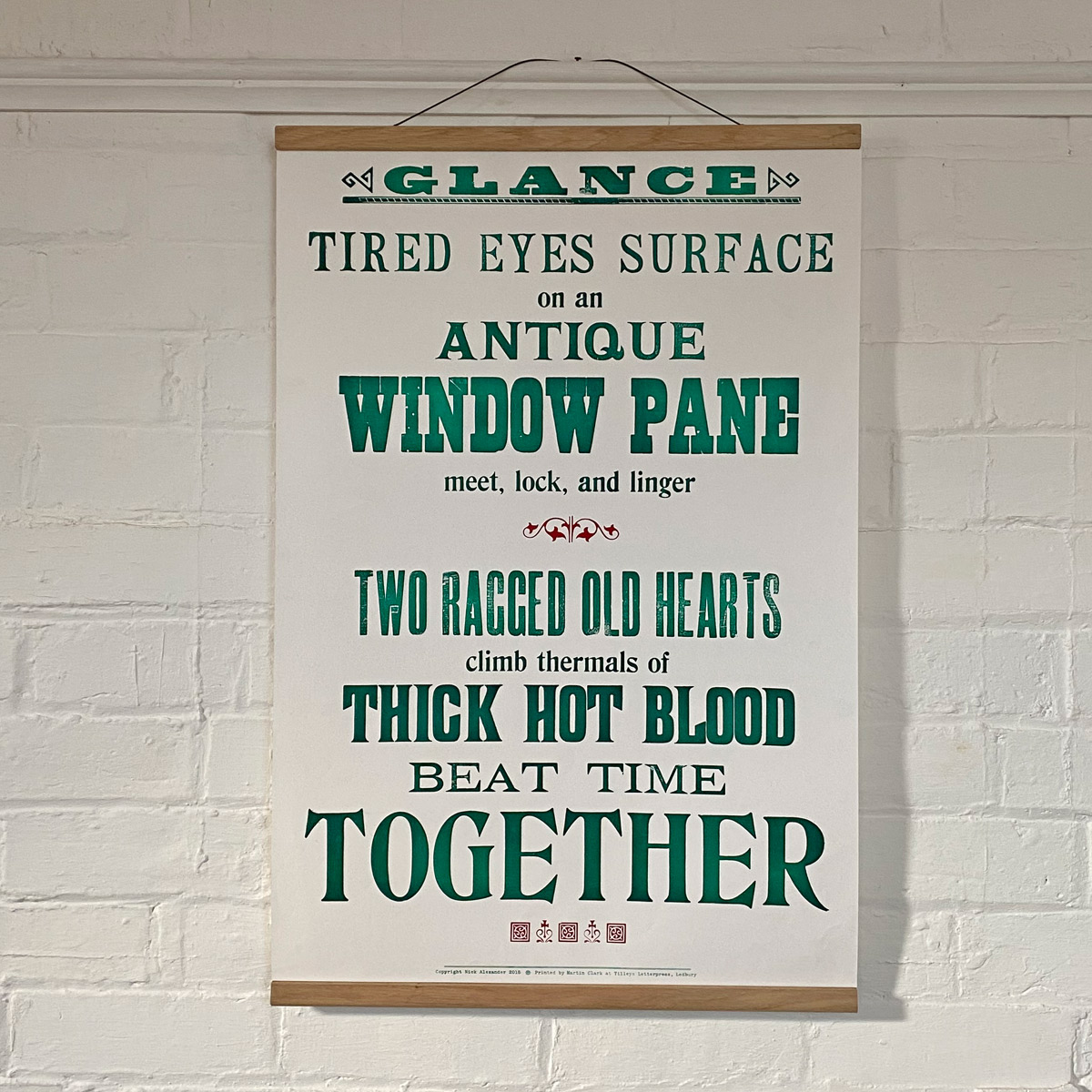 Glance, Letterpress Poster - Image 1