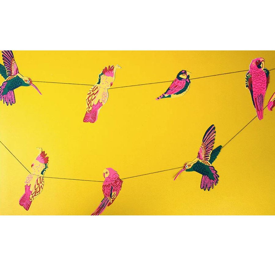 Recycled Paper Garland - Tropical Birds