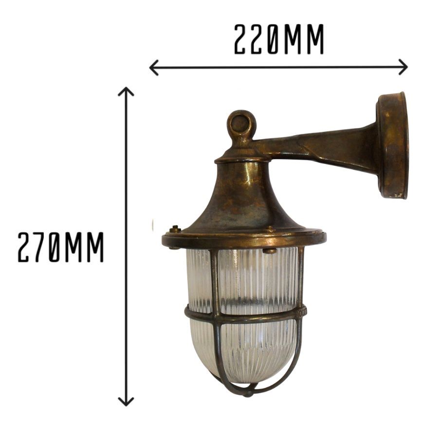 Brass Wall Lantern - Antique Finish