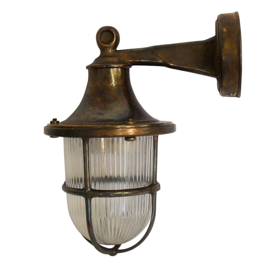 Brass Wall Lantern - Antique Finish