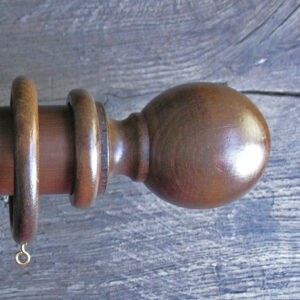 50mm Wooden Curtain Pole Set - Walnut finish - Image 3