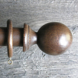 35mm Wooden Curtain Pole Set - Walnut - Image 3