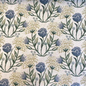 Wild Clover on Ivory - Indigo and Gold - Image 2