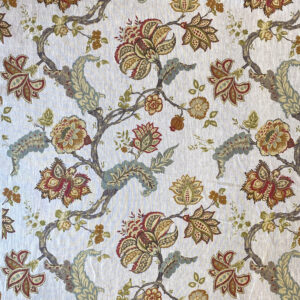 Yasmin Linen - Red and Duckegg - Image 2