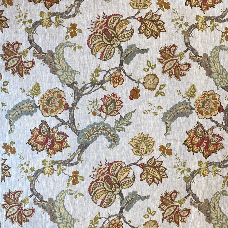 Yasmin Linen - Red and Duckegg
