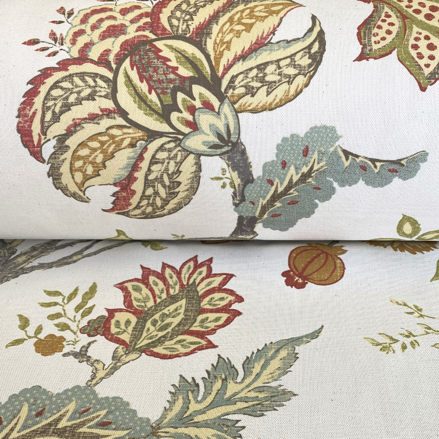 Yasmin on Ivory - Red and Duckegg