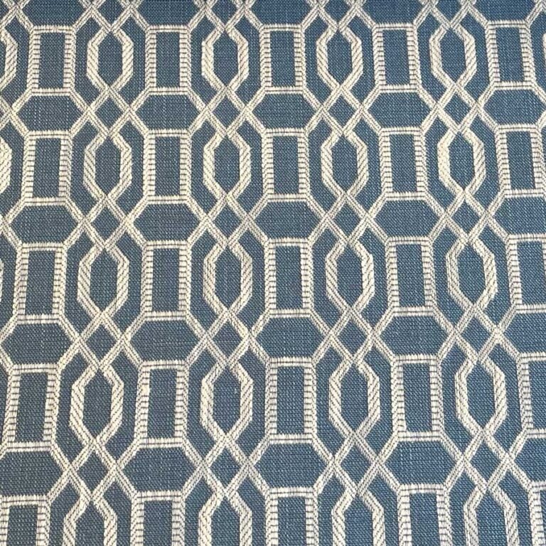 Upholstery Fabric Lattice - Airforce Blue - Image 3