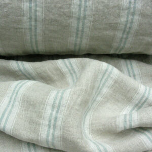 Washed Linen Oland Stripe - Seagreen - Image 2