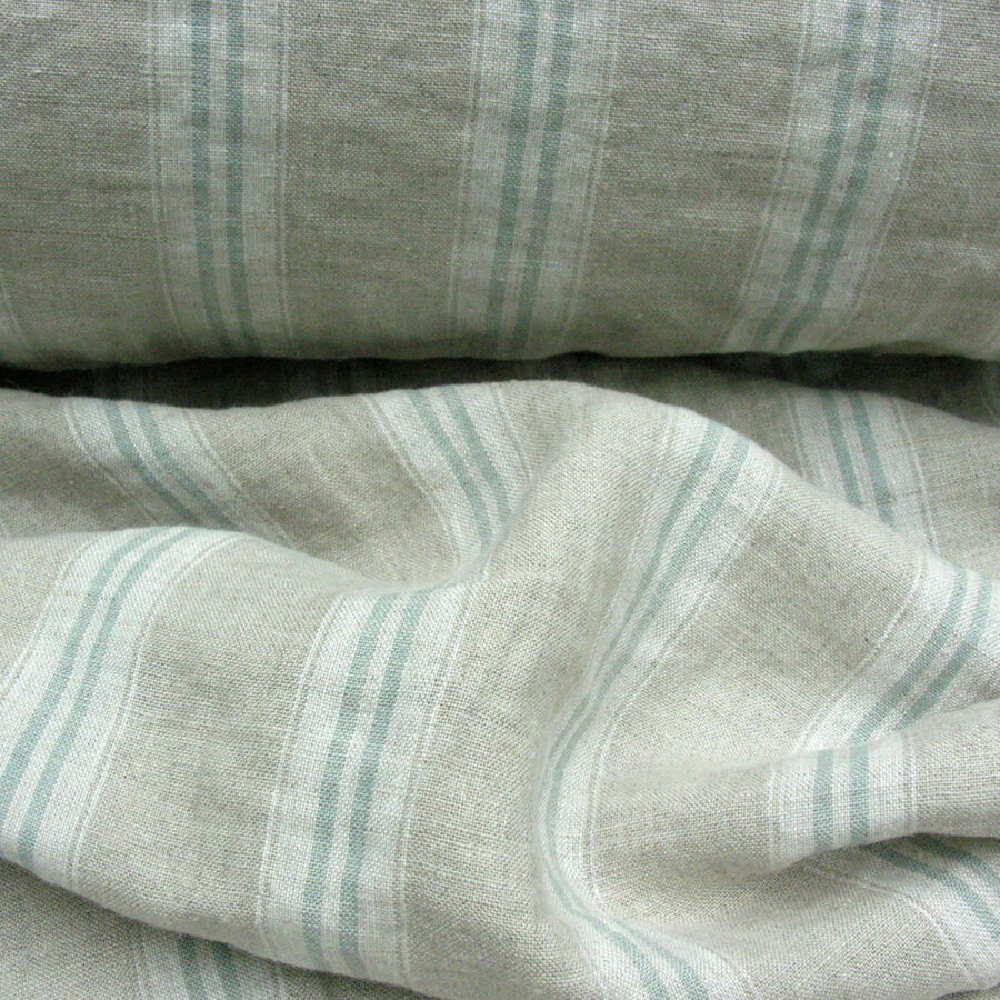 Washed Linen Oland Stripe - Seagreen