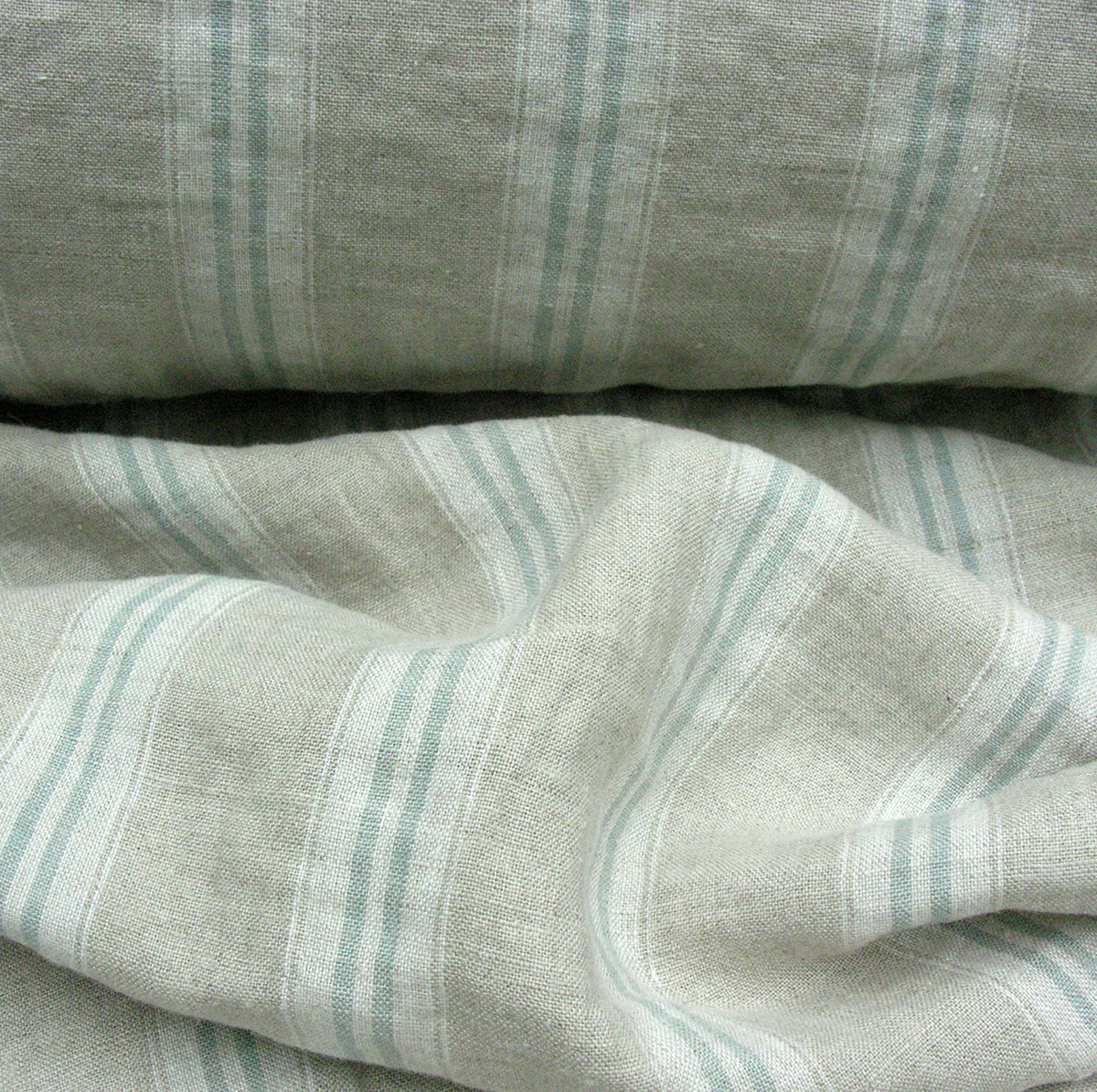 Washed Linen Oland Stripe - Seagreen - Image 2