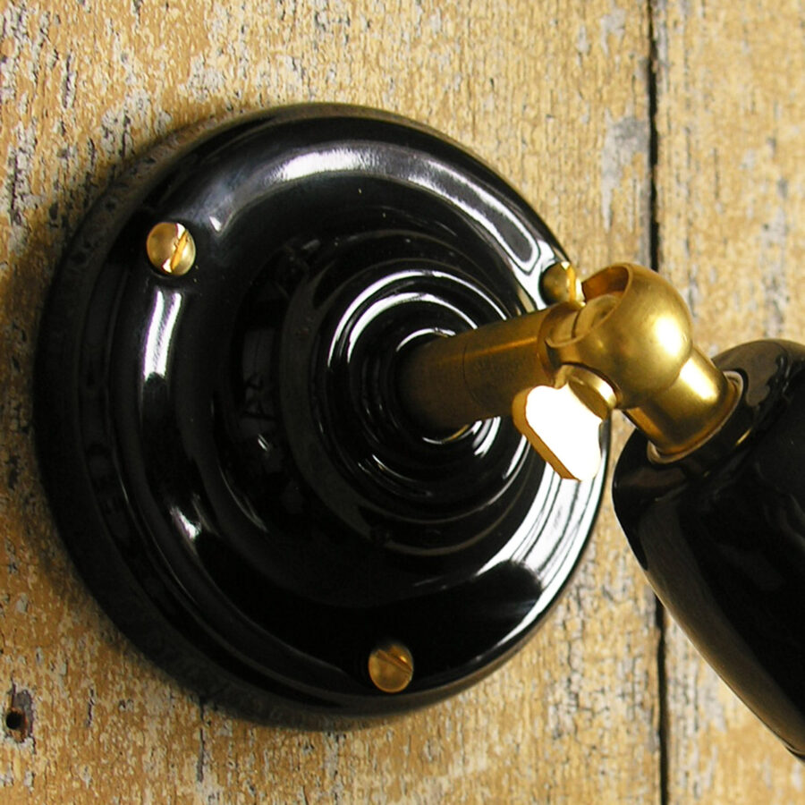Adjustable Ceramic Wall Light: Black