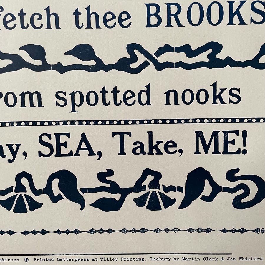 Blue Sea, Letterpress Poster
