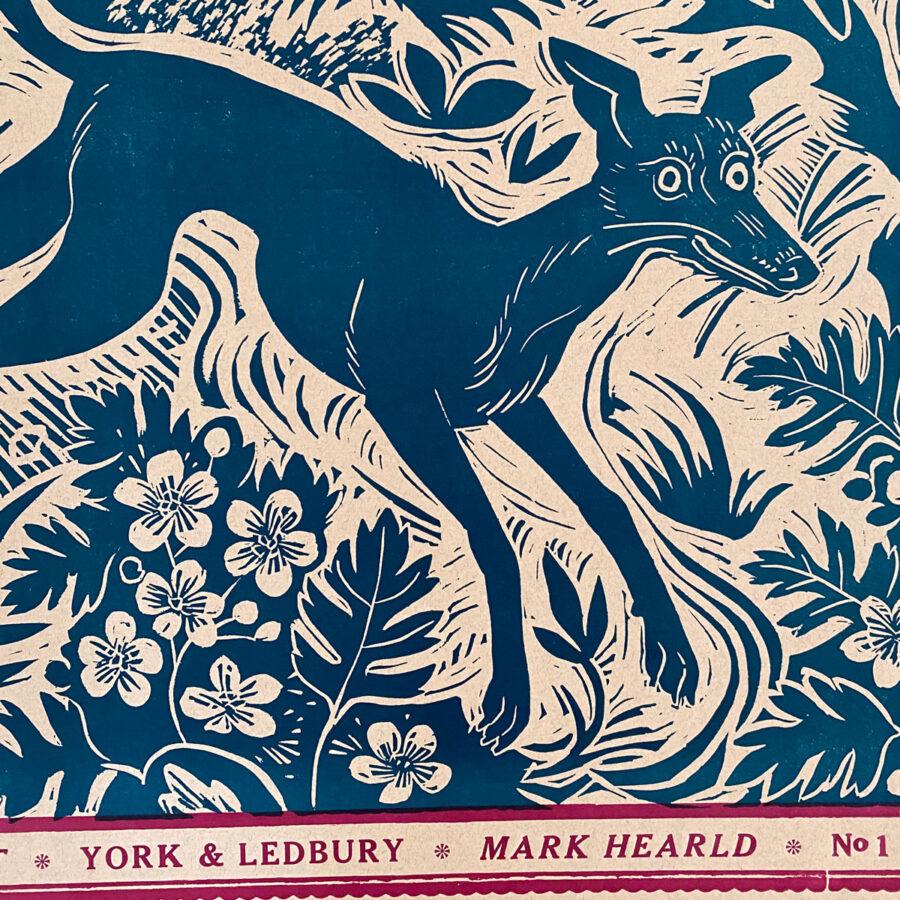 Mark Hearld Papier Dominote - Blue Whippet