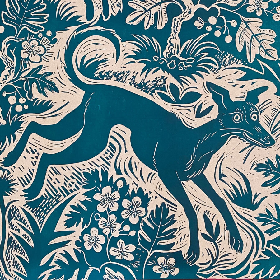 Mark Hearld Papier Dominote - Blue Whippet
