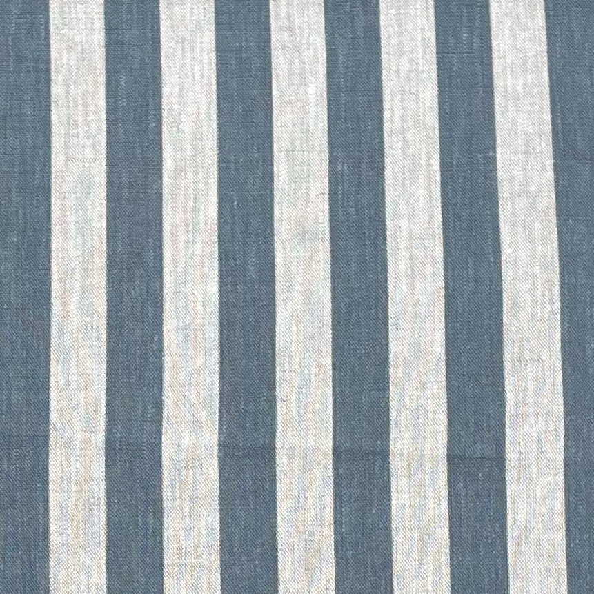 Beta Linen Stripe - Mid Blue