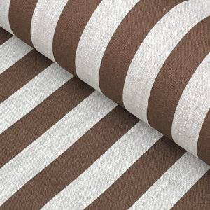 Brown Striped Linen Fabric