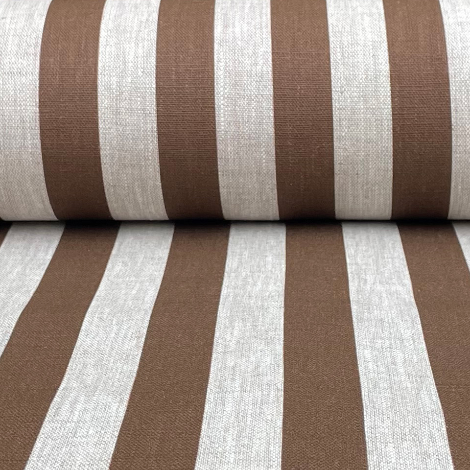 Beta Linen Stripe - Brown - Image 3