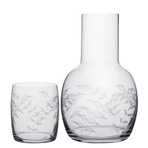 Crystal Carafe Set - Fern Design