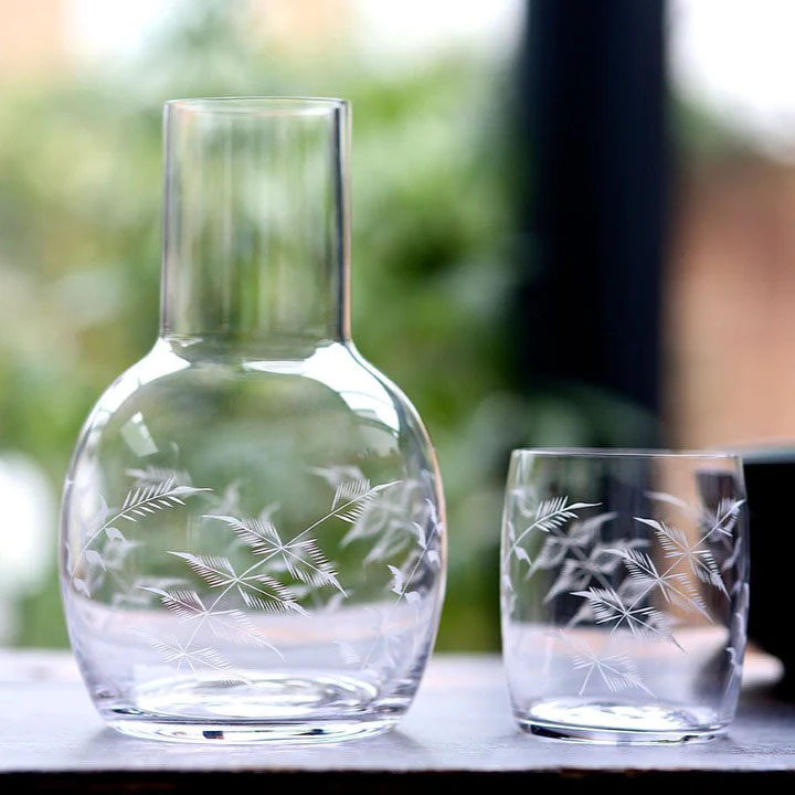 Crystal Carafe Set - Fern Design