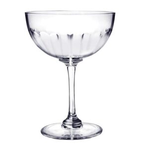 Pair of Crystal Champagne Saucers - Lens Design - Image 2