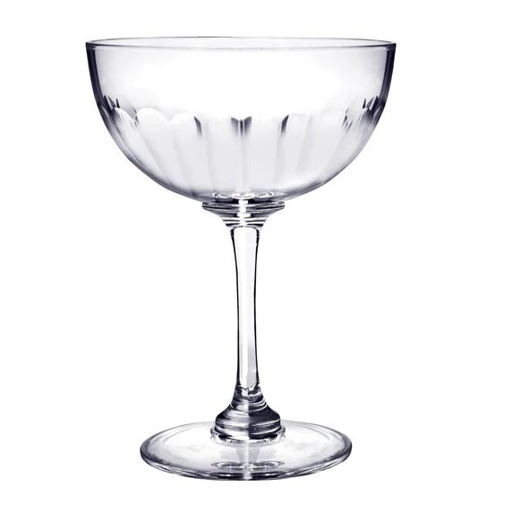 Pair of Crystal Champagne Saucers - Lens Design