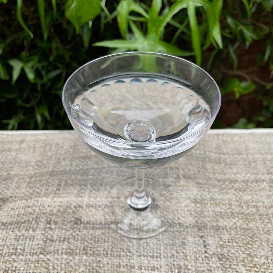 Pair of Crystal Champagne Saucers - Lens Design