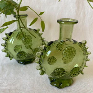 Small Flat Roman Green Glass Bottle - Image 2