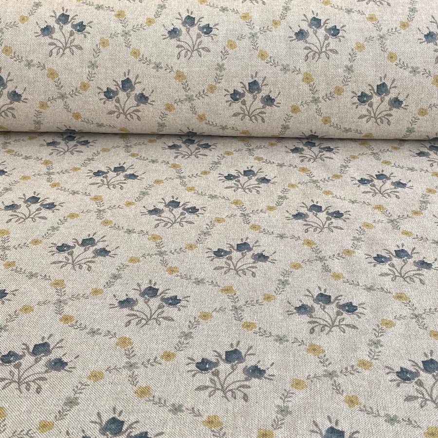 Florence - Indigo & Gold on Natural
