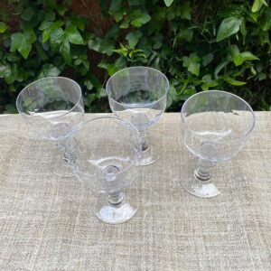 Set of Six Crystal Wine Goblets - Lens Design - Image 4