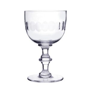 Set of Six Crystal Wine Goblets - Lens Design - Image 2