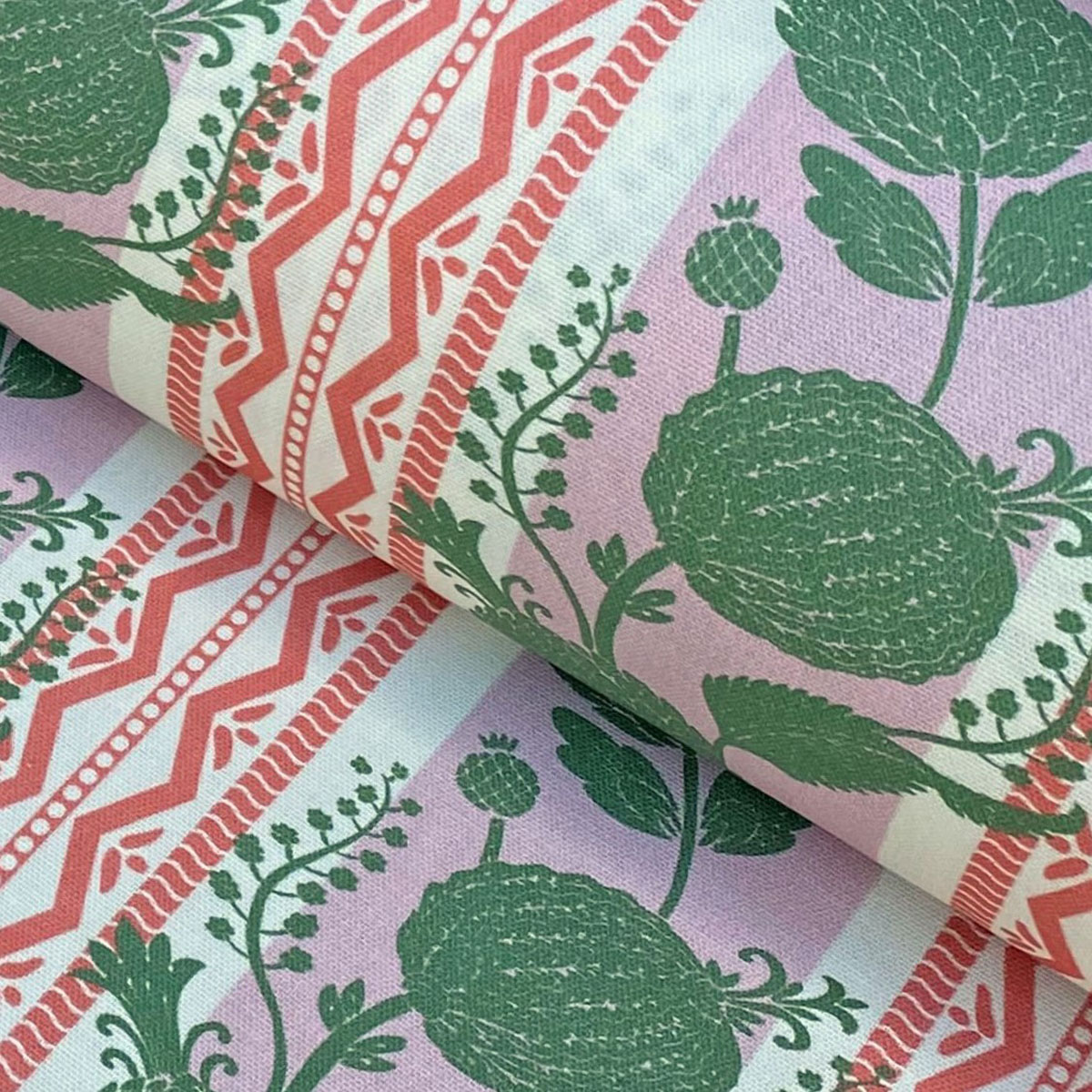 Haddon Stripe - Pink and Leaf Green - Image 1