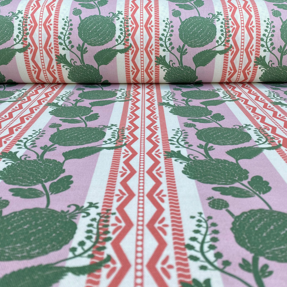 Haddon Stripe - Pink and Leaf Green - Image 3