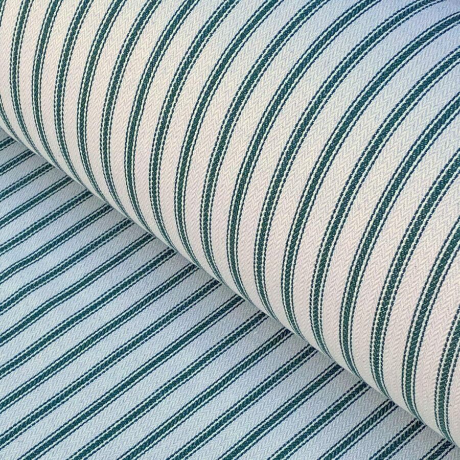 Green Ticking Fabric, Material for curtains and upholstery