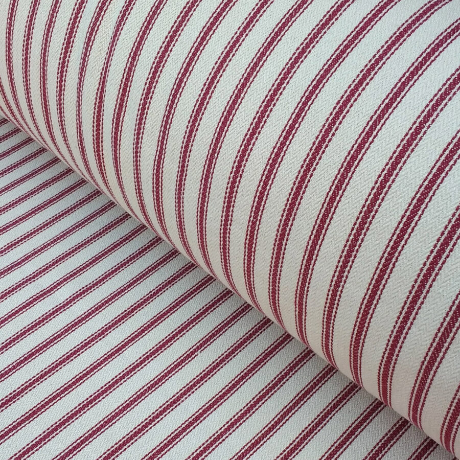 Red Ticking fabric, red ticking stripe