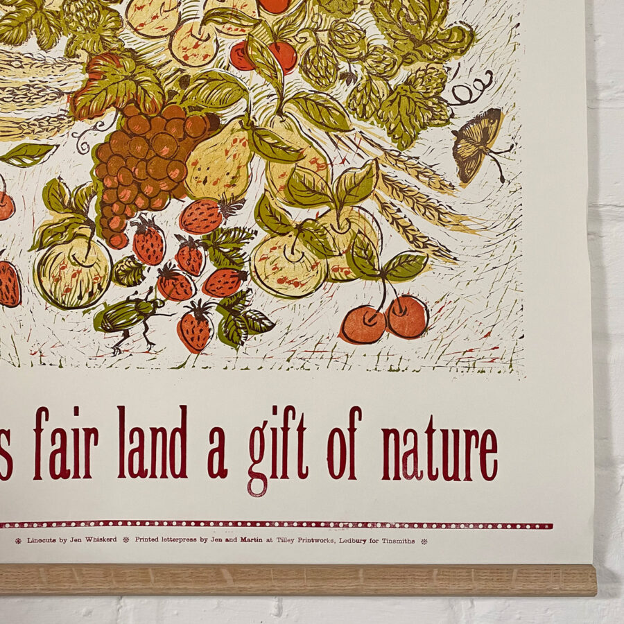 Herefordshire Cornucopia, Letterpress Poster Jen Whiskerd